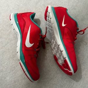 Nike Womens Flex Trainer 5 Running Shoes Size 9.5 Coral & Teal 724858